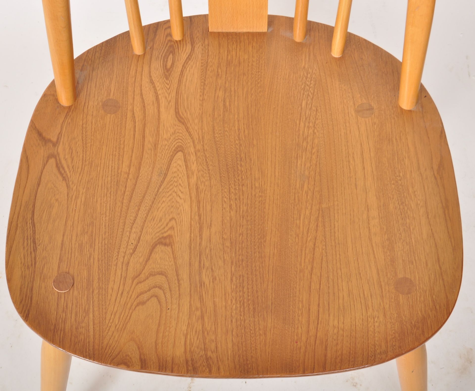 ERCOL - SWAN PATTERN - SET OF FOUR LIGHT DINING CHAIRS - Image 6 of 11