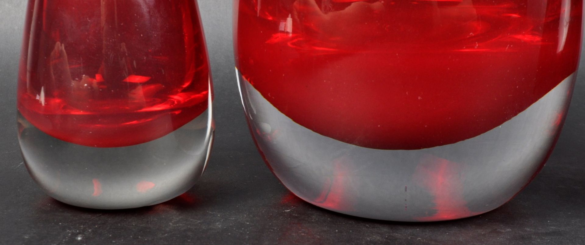 WHITEFRIARS - SELECTION OF RUBY RED GLASS VASES - Image 9 of 10