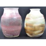 TWO RETRO 60s STUDIO ART POTTERY VASES