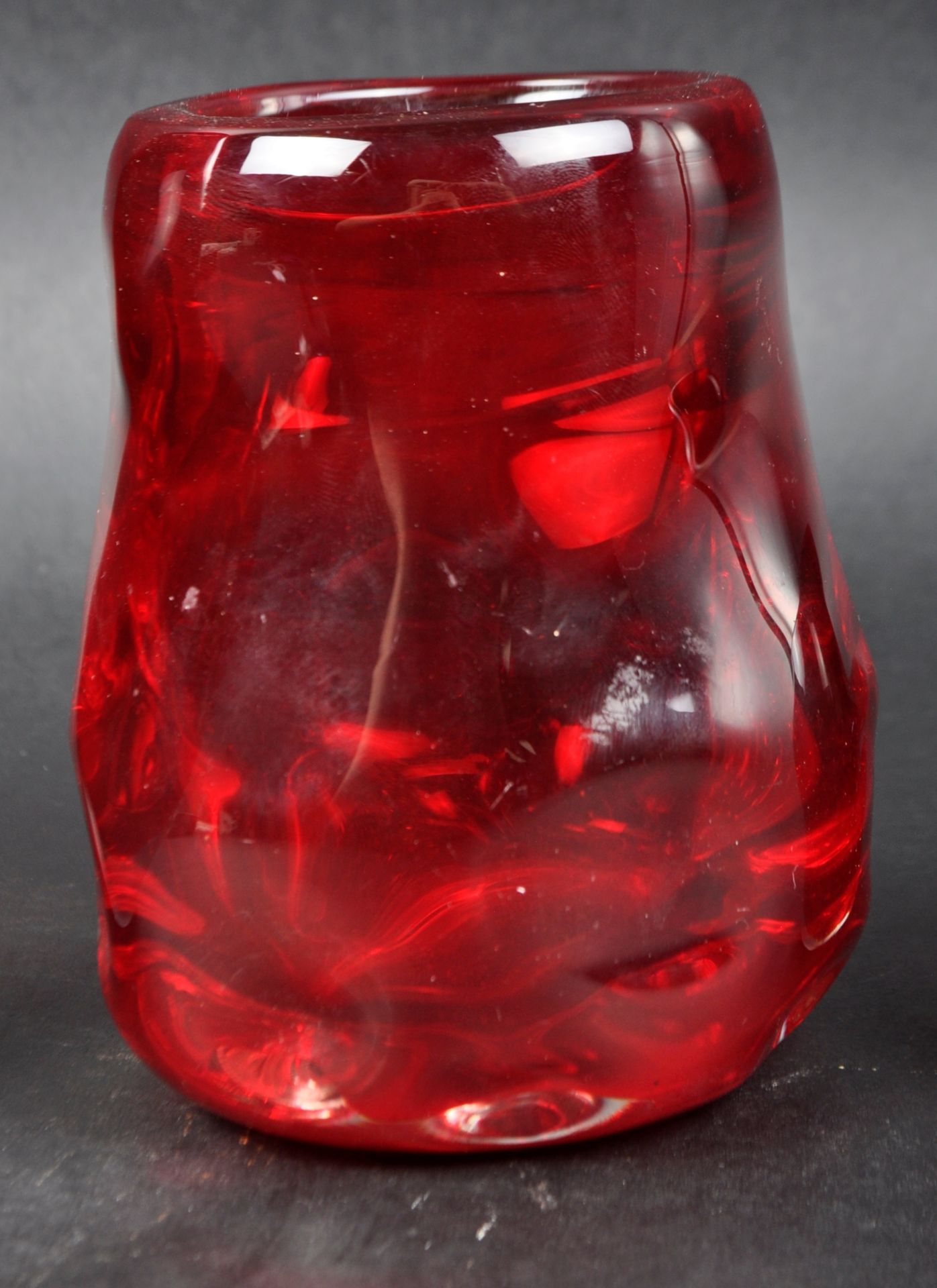 WHITEFRIARS - SELECTION OF RUBY RED GLASS VASES - Image 4 of 10