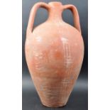 20TH CENTURY ROMAN STYLE TERRACOTTA TWIN HANDLE VESSEL