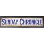 SUNDAY CHRONICLE - VINTAGE ENAMEL ADVERTISING SIGN