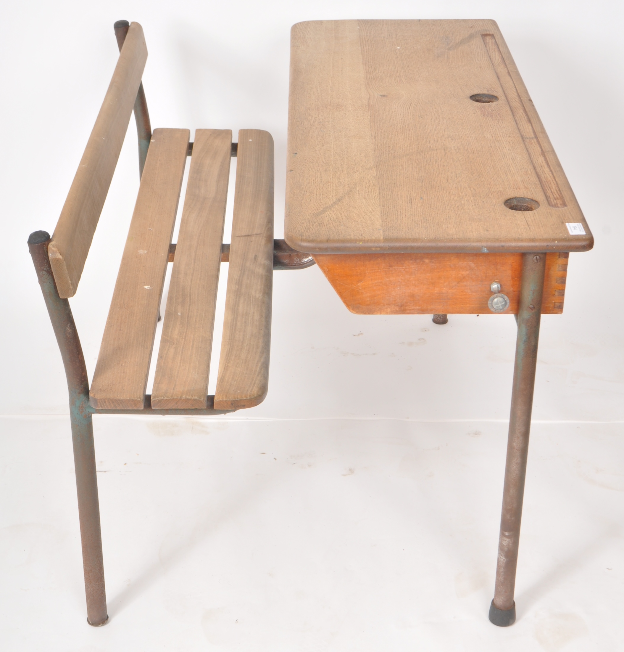 VINTAGE MID CENTURY FRENCH SCHOOL DESK - Image 7 of 7