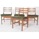 YOUNGER - SET OF FOUR TEAK LADDERBACK DINING CHAIRS