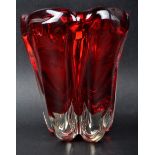 WILSON FOR WHITEFRIARS - MOLAR - RUBY RED VASE