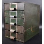VINTAGE EARLY 20TH CENTURY MILITARY METAL INDEX FILING CABINET