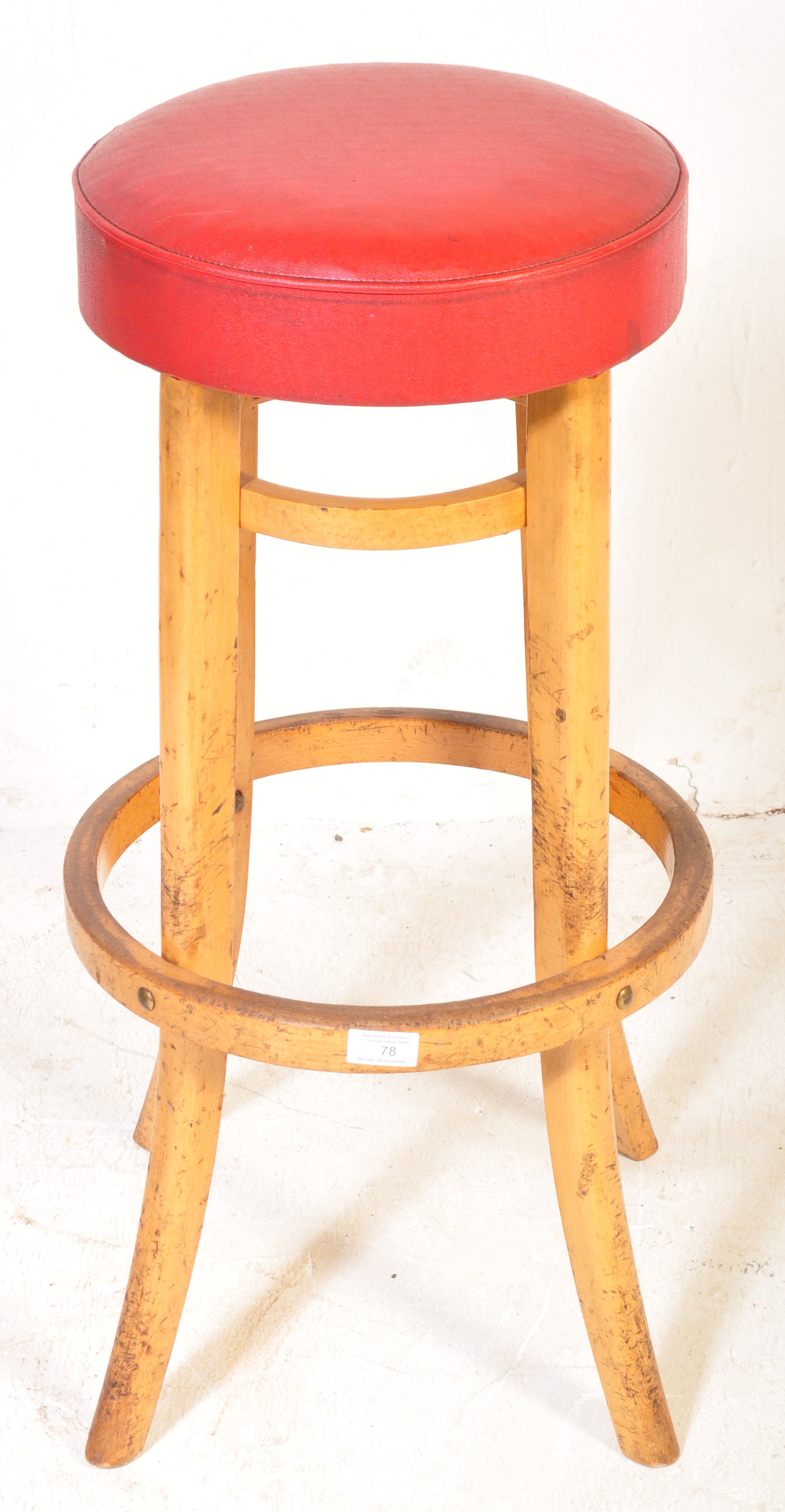 MID 20TH CENTURY BEECH & BENTWOOD BAR STOOL - Image 2 of 5