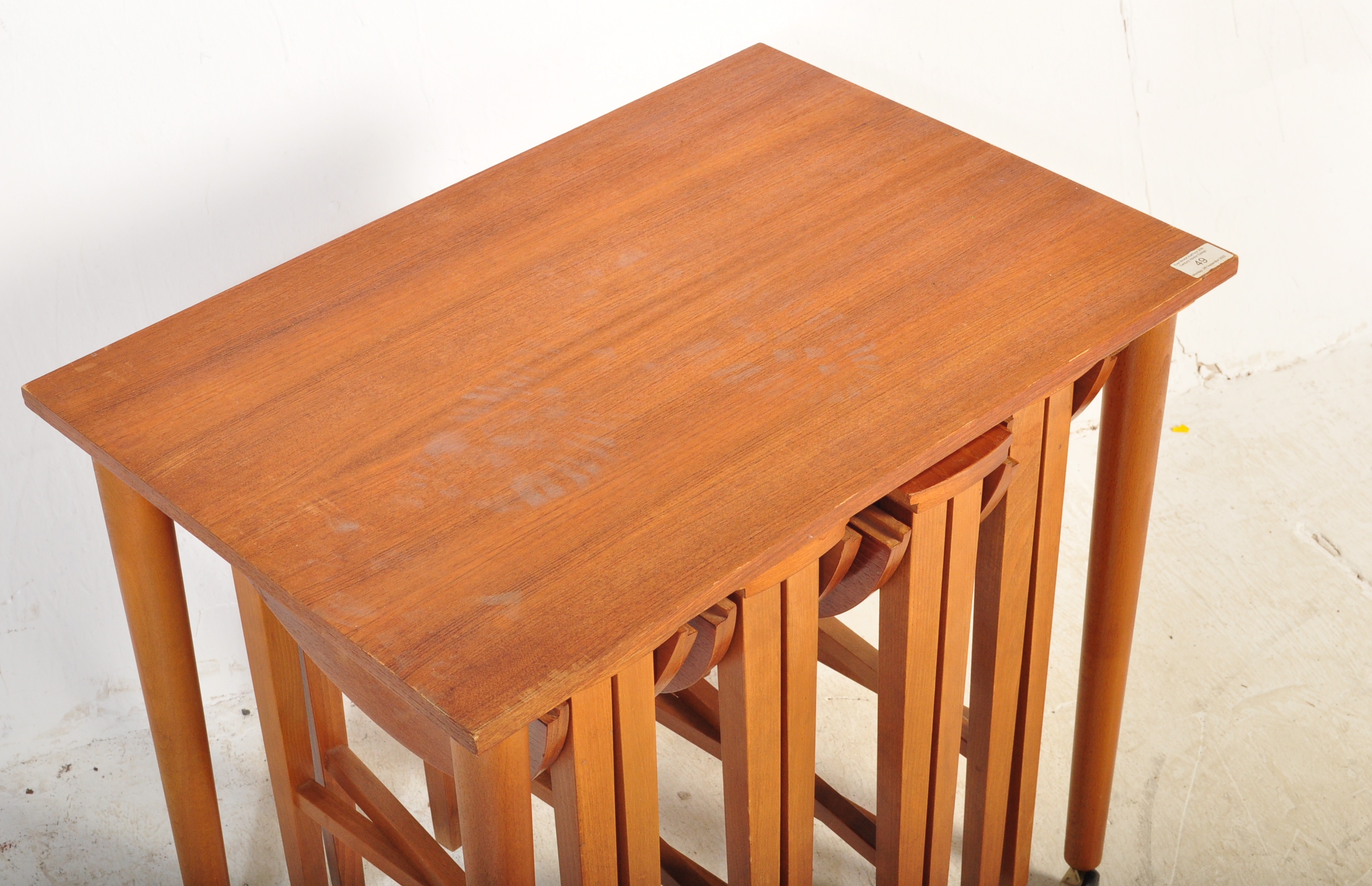 POUL HUNDEVAD - MID CENTURY TEAK WOOD NEST OF TABLES - Image 3 of 5