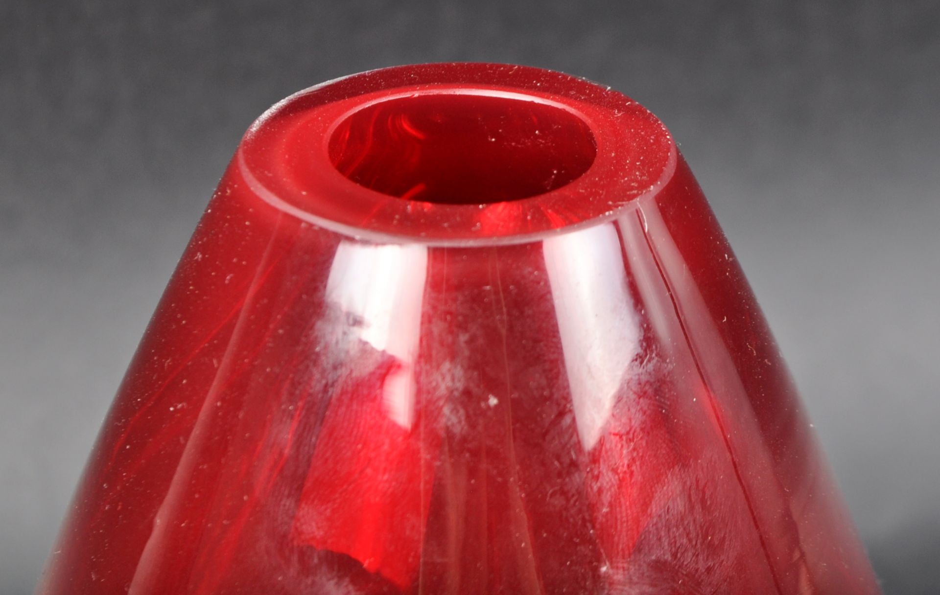 WHITEFRIARS - SELECTION OF RUBY RED GLASS VASES - Image 7 of 10