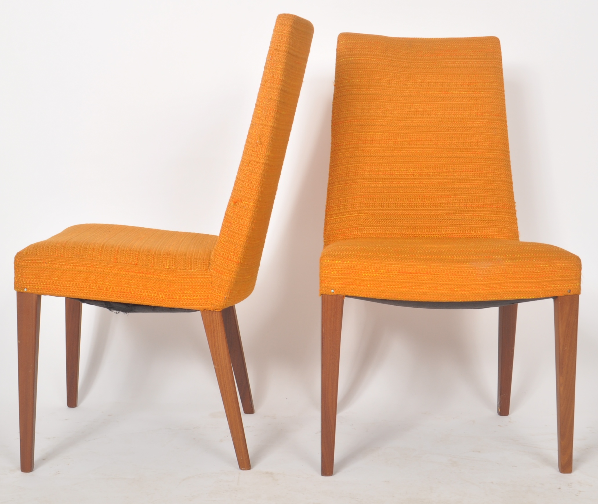 G PLAN - MATCHING SET OF SIX VIBRANT ORANGE DINING CHAIRS - Image 3 of 4