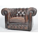 THOMAS LLOYD - LEATHER CHESTERFIELD ARMCHAIR