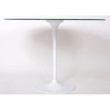 MANNER OF EERO SAARINEN - CONTEMPORARY FROSTED GLASS TABLE