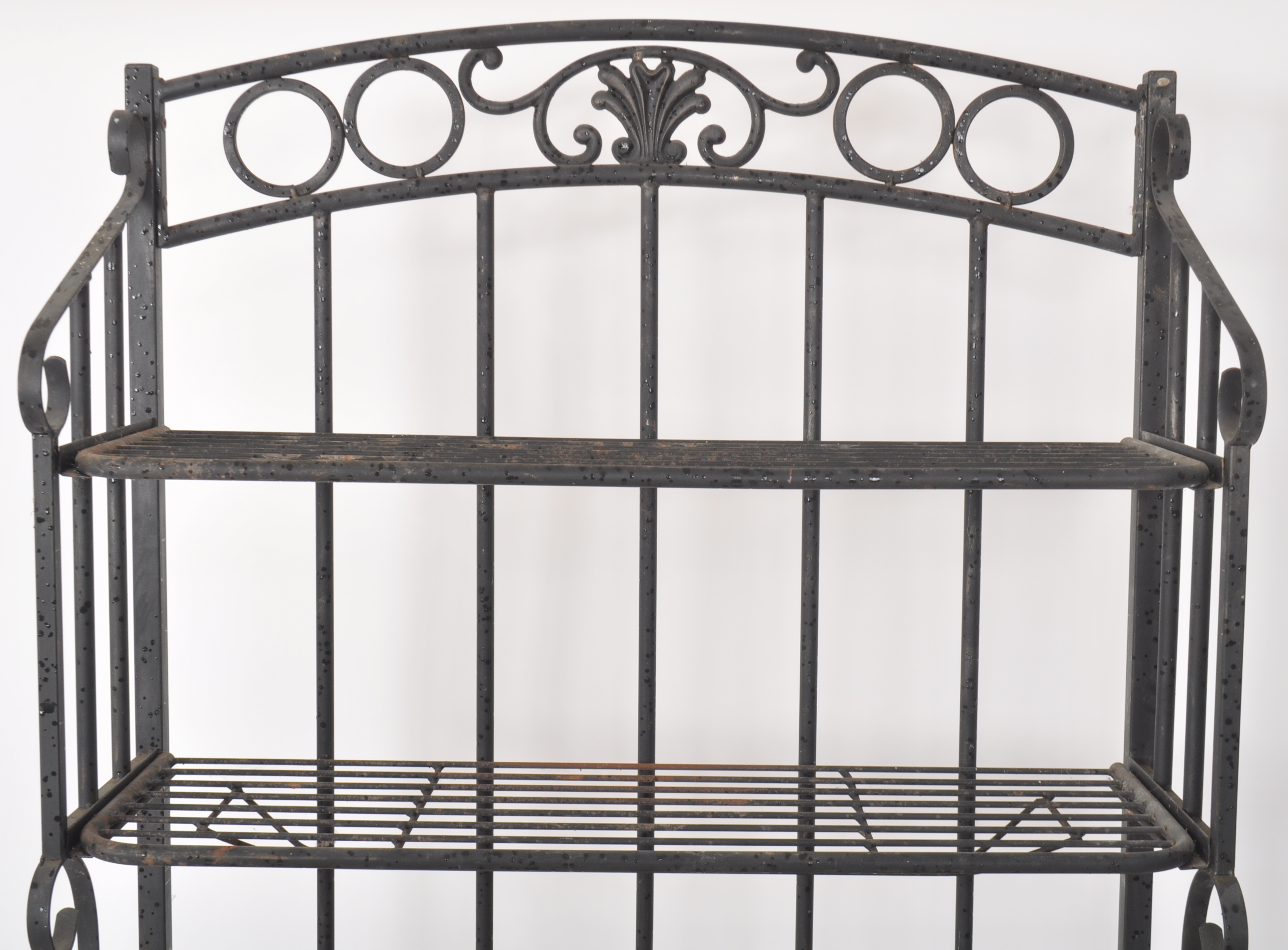 CONTEMPORARY FRENCH STYLE WROUGHT IRON BAKERS RACK - Image 2 of 6