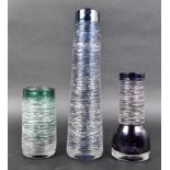 BENGT EDENFALK FOR SKRUF - A TRIO OF SPUN STUDIO ART GLASS VASES