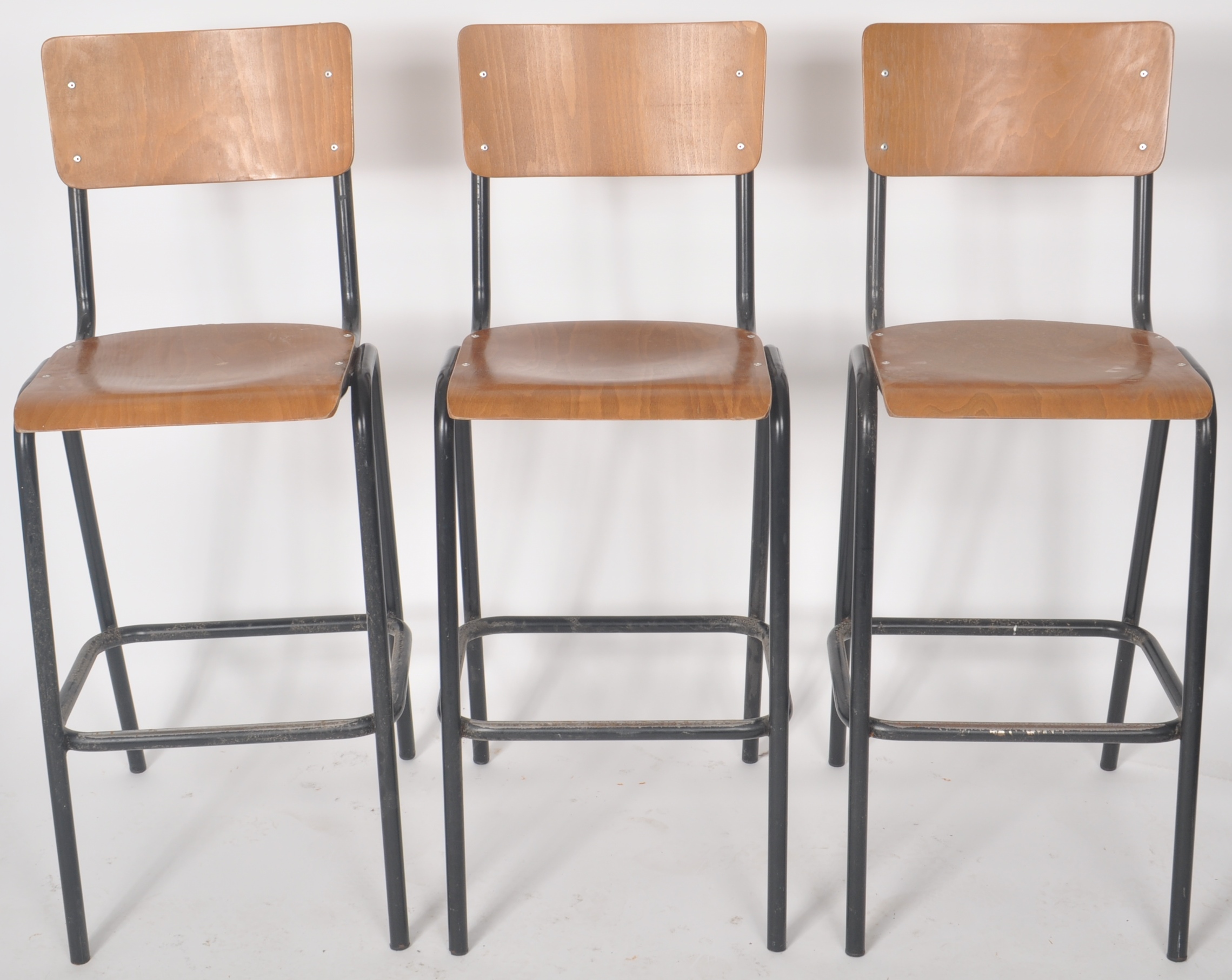 MATCHING SET OF THREE RETRO VINTAGE BAR STOOLS - Image 3 of 8