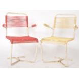 PAIR OF RETRO MID CENTURY ITALIAN CANTILEVER SPAGHETTI CHAIRS