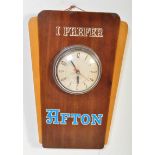 AFTON - VINTAGE ADVERTISING WALNUT CASED HANGING CLOCK