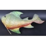 RETRO PAPIER-MACHE AND WIRE ABSTRACT MODEL OF A FISH