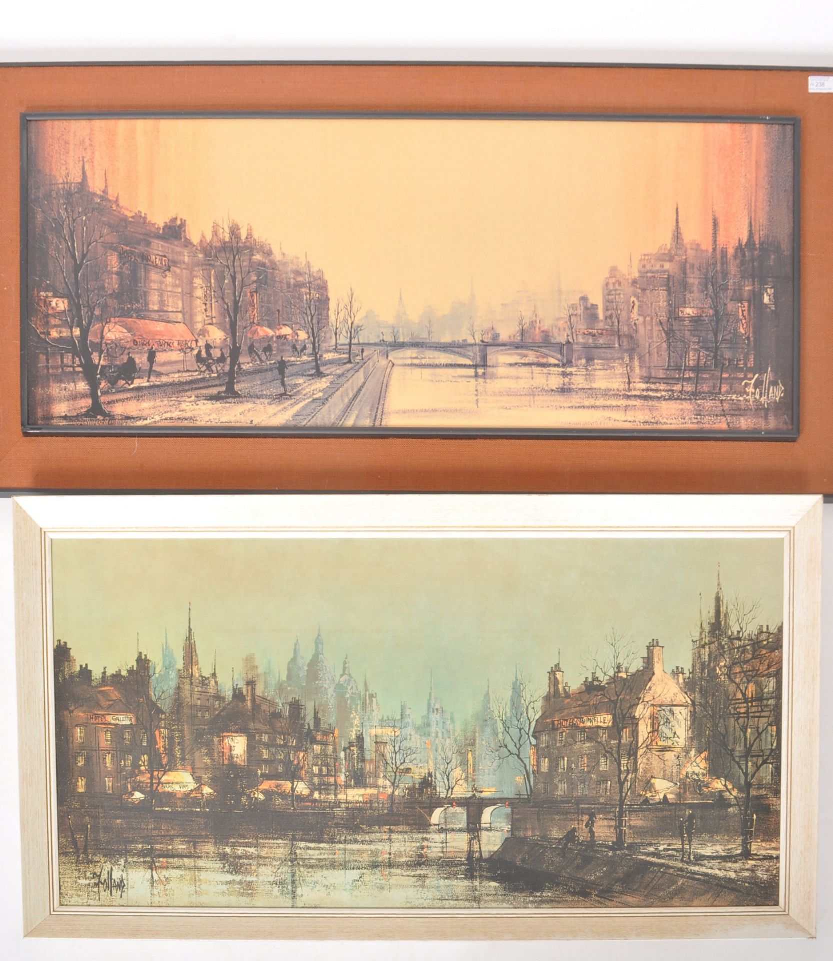 RONALD NORMAN FOLLAND - TWO MID CENTURY FRAMED PRINTS