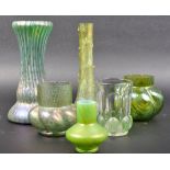 SELECTION OF ART NOUVEAU PEARLESCENT GLASS VASES