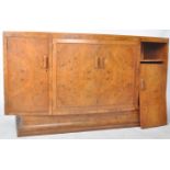 VINTAGE ART DECO WALNUT BOW FRONTED SIDEBOARD