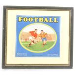 1920S SPANISH FRUIT CRATE ADVERTISING FOOTBALL LABEL