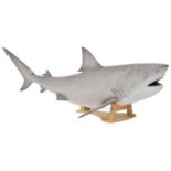 LARGE CONTEMPORARY FORMED FIBERGLASS GREAT WHITE SHARK