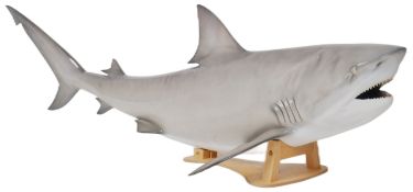 LARGE CONTEMPORARY FORMED FIBERGLASS GREAT WHITE SHARK
