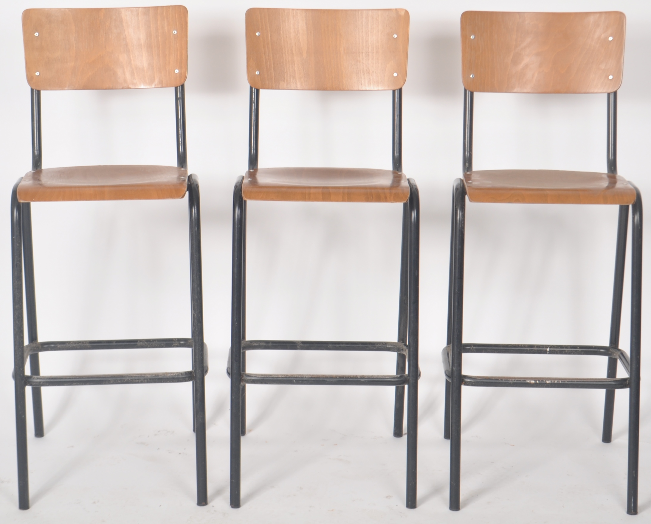 MATCHING SET OF THREE RETRO VINTAGE BAR STOOLS - Image 2 of 8