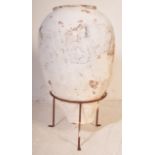 LARGE 20TH CENTURY WHITE PAINTED TERRACOTTA OLIVE JAR