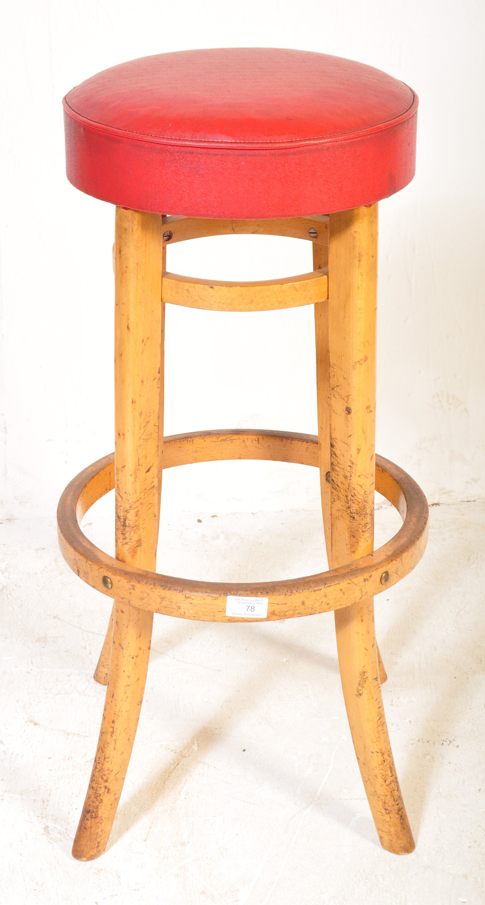 MID 20TH CENTURY BEECH & BENTWOOD BAR STOOL