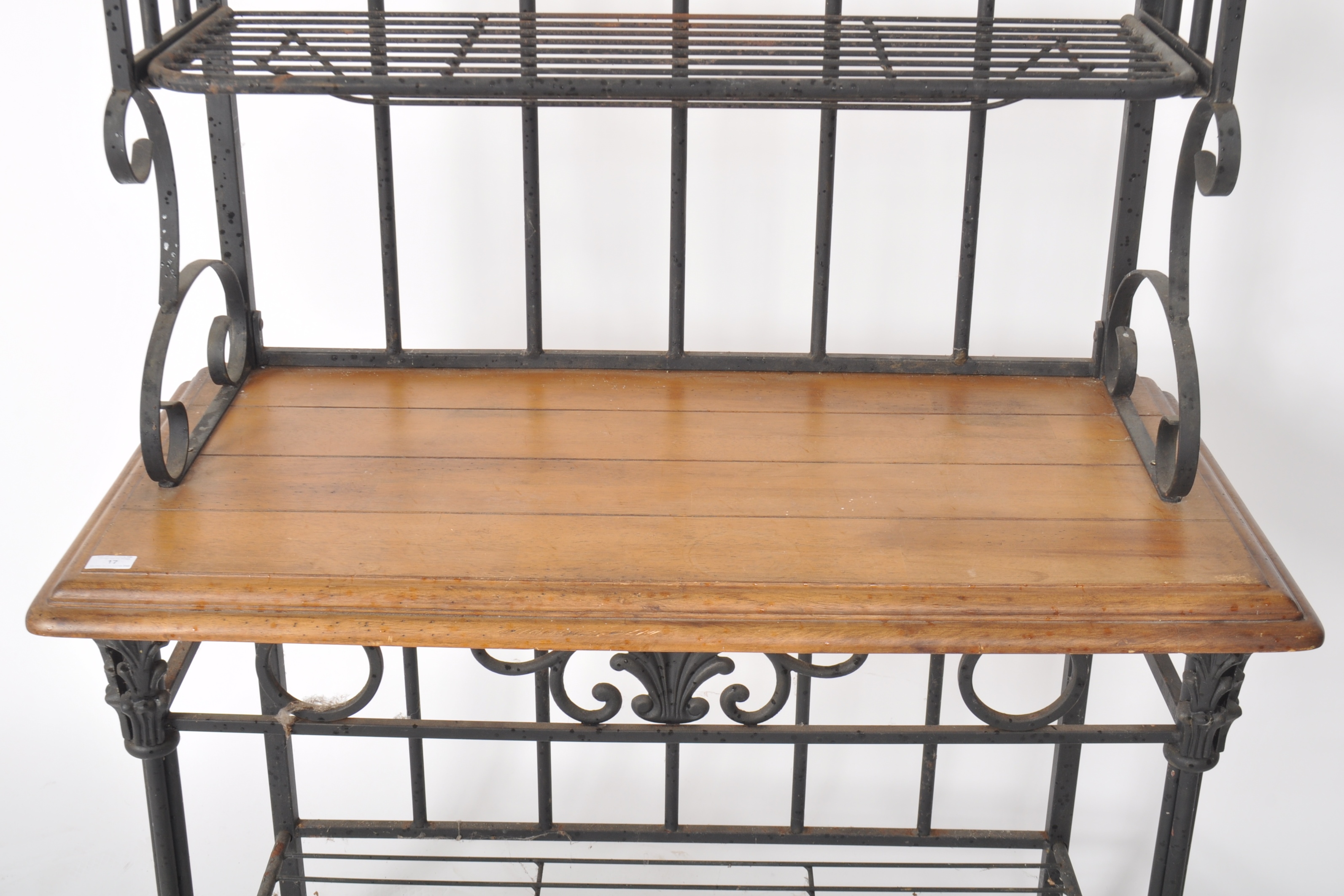 CONTEMPORARY FRENCH STYLE WROUGHT IRON BAKERS RACK - Image 3 of 6