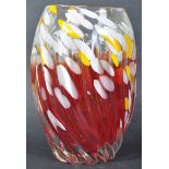 20TH CENTURY STUDIO ART GLASS VASE OF OVOID FORM