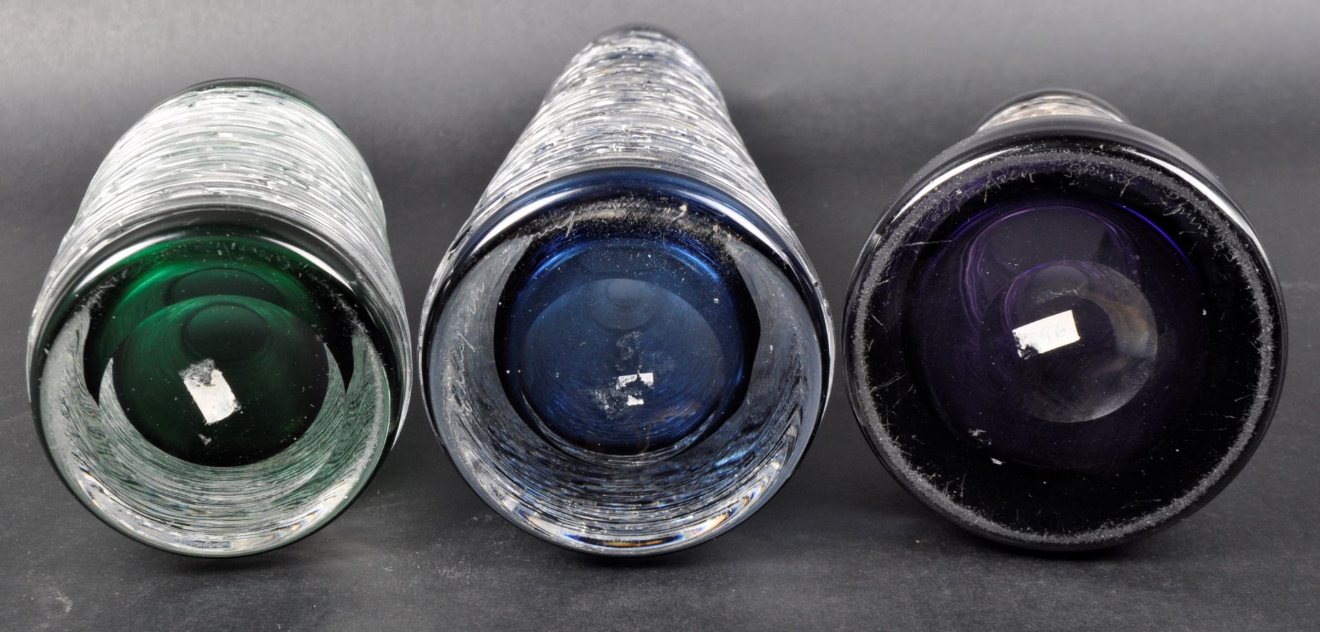 BENGT EDENFALK FOR SKRUF - A TRIO OF SPUN STUDIO ART GLASS VASES - Image 9 of 9