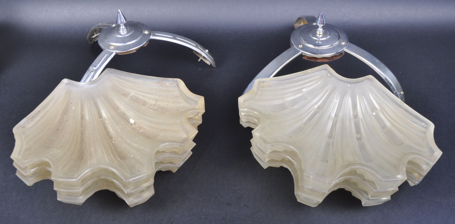 ROCHELLE - MATCHING PAIR OF ART DECO CEILING LIGHT SHADES