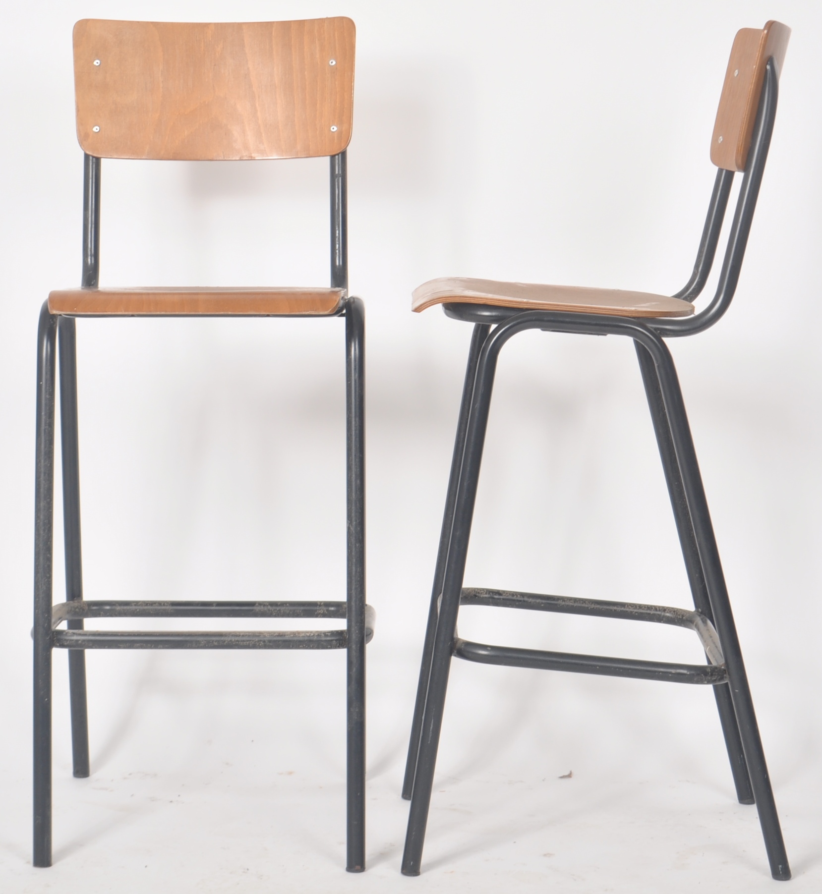 MATCHING SET OF THREE RETRO VINTAGE BAR STOOLS - Image 4 of 8