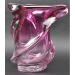 VAL SAINT LAMBERT - LARGE RETRO STUDIO ART GLASS VASE