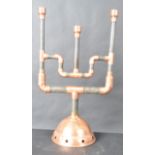 CONTEMPORARY STEAMPUNK / UPCYCLED THREE ARM CANDELABRA