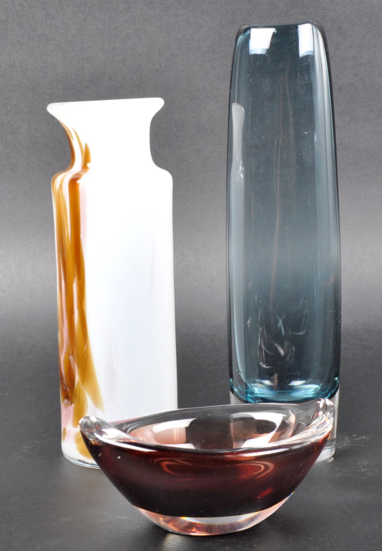 SELECTION OF THREE SCANDINAVIAN STUDIO ART GLASS