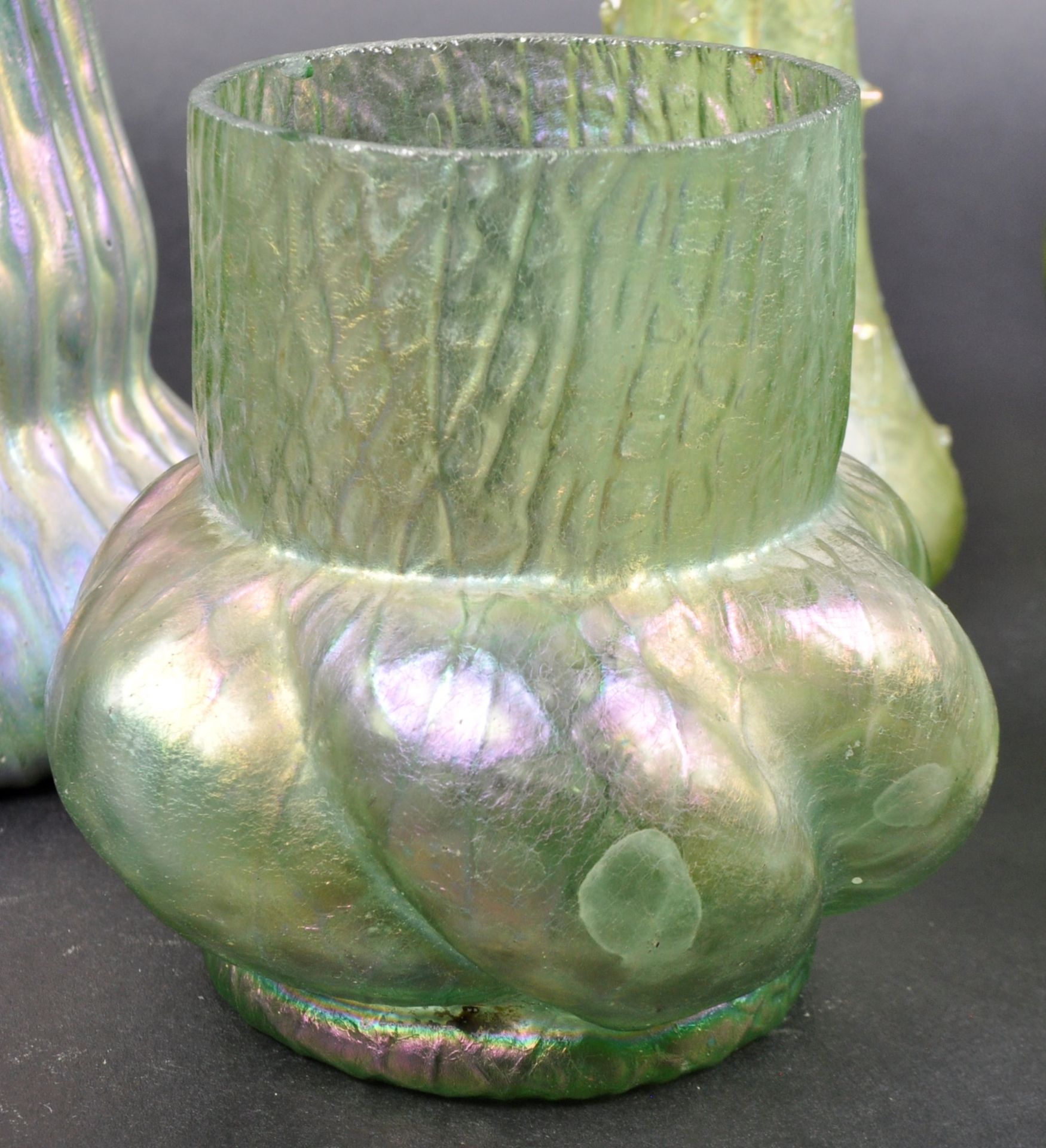 SELECTION OF ART NOUVEAU PEARLESCENT GLASS VASES - Image 4 of 13