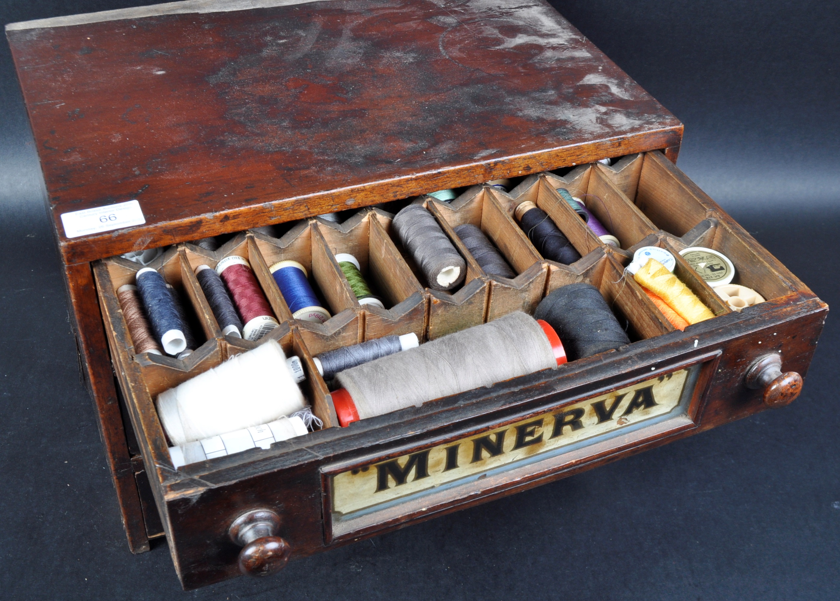 19TH CENTURY VICTORIAN SHOP COUNTER THREE DRAWER CHEST - Image 4 of 6