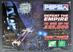 STAR WARS - PEPSI - SCARCE MULTI-SIGNED IN-STORE DISPLAY SIGN