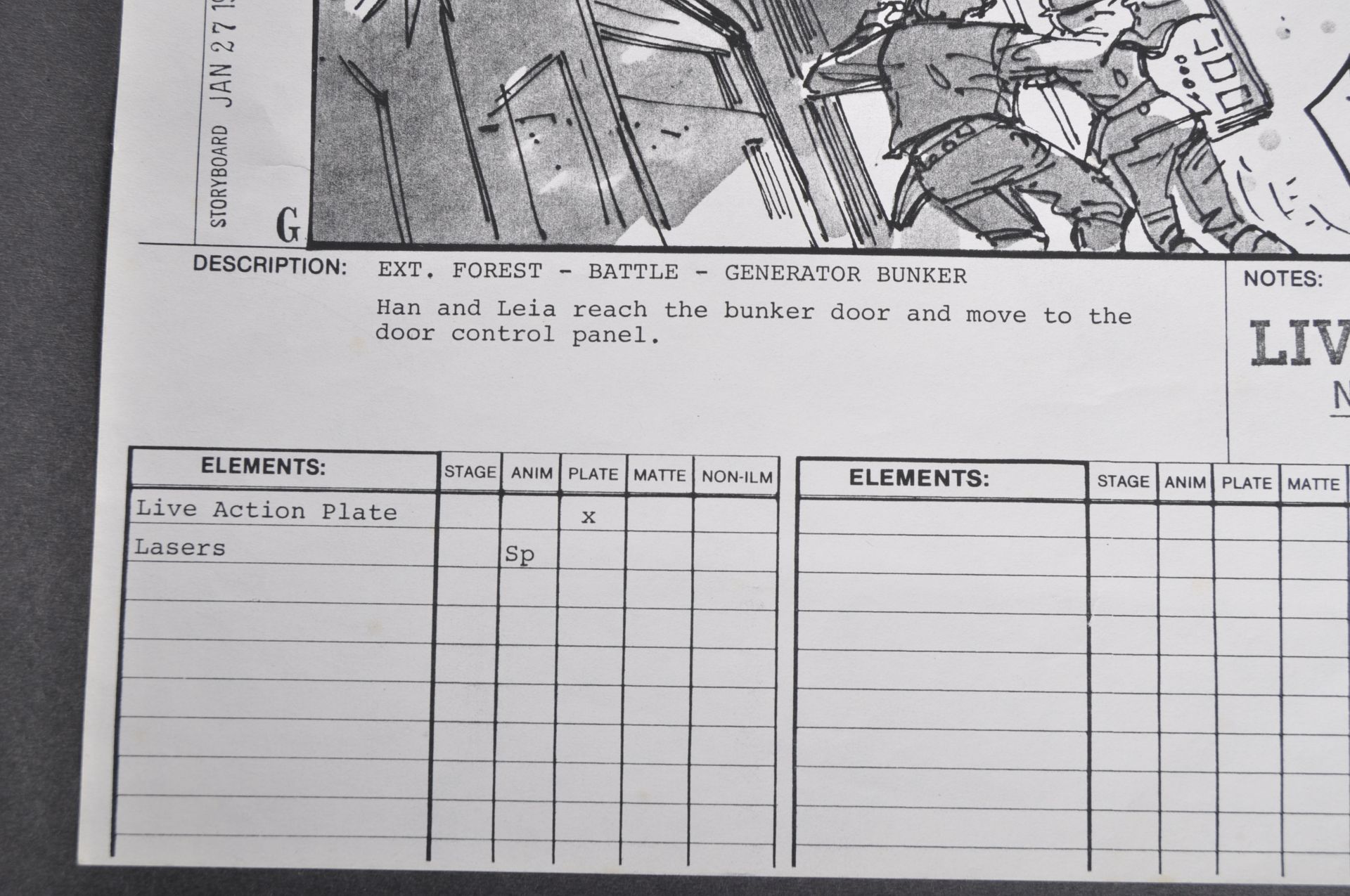 STAR WARS; RETURN OF THE JEDI (1983) - PRODUCTION USED STORYBOARD - Image 3 of 3