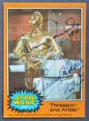 STAR WARS - C3PO & R2D2 - DUAL AUTOGRAPHED TRADING CARD - ACOA