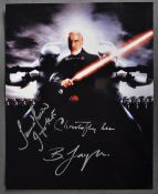 STAR WARS: EPISODE II - CHRISTOPHER LEE - TRIPLE SIGNED 8X10"