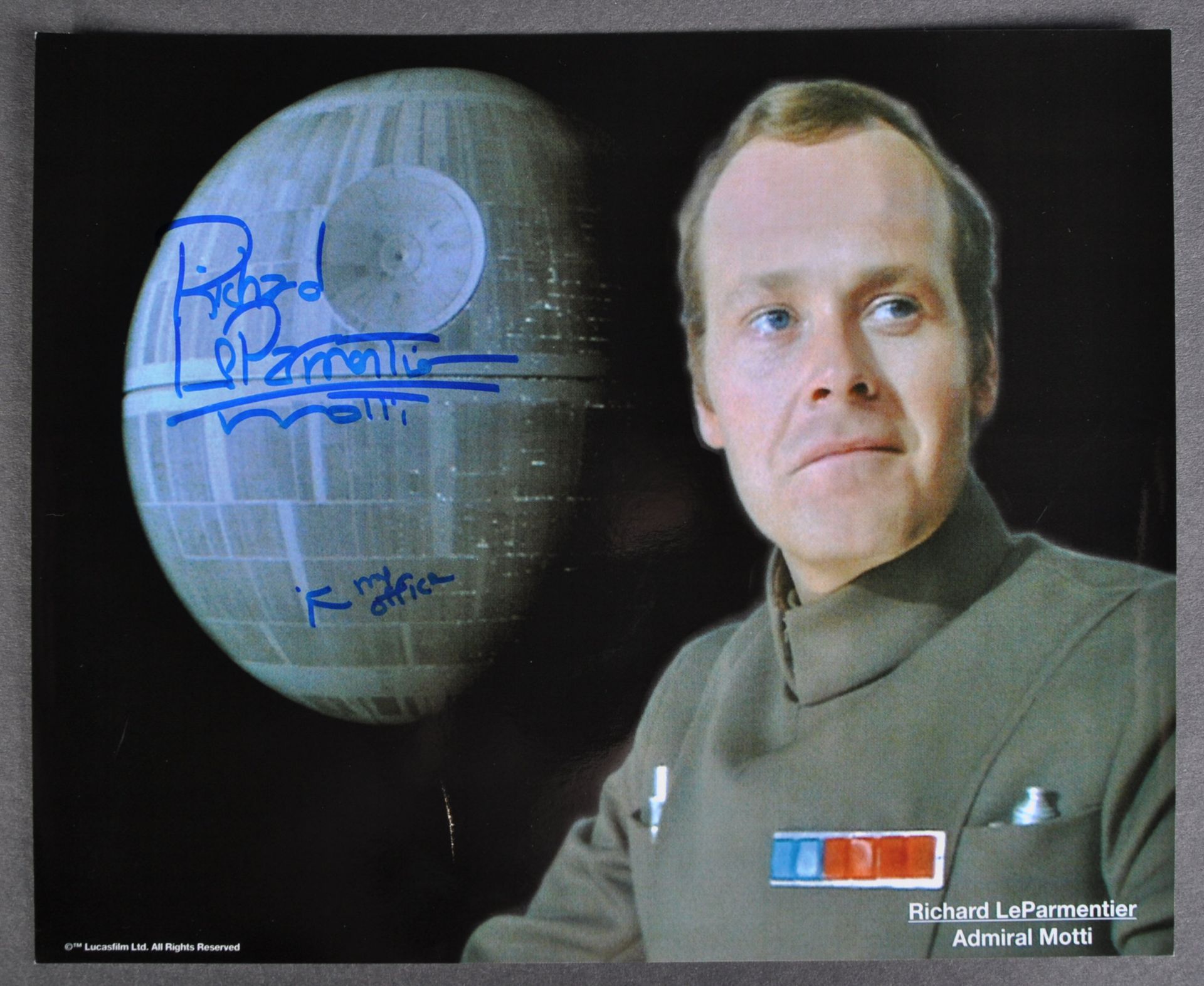 STAR WARS - RICHARD LAPARMENTIER (MOTTI) - SIGNED 8X10"