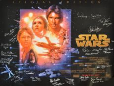STAR WARS - NEW HOPE (1997 RERELEASE) - POSTER SIGNED X19 CAST