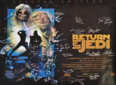 STAR WARS - RETURN OF THE JEDI - CAST SIGNED POSTER X24