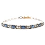 VINTAGE SAPPHIRE & WHITE STONE BRACELET