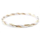 VINTAGE TWO TONE GOLD TWIST BANGLE